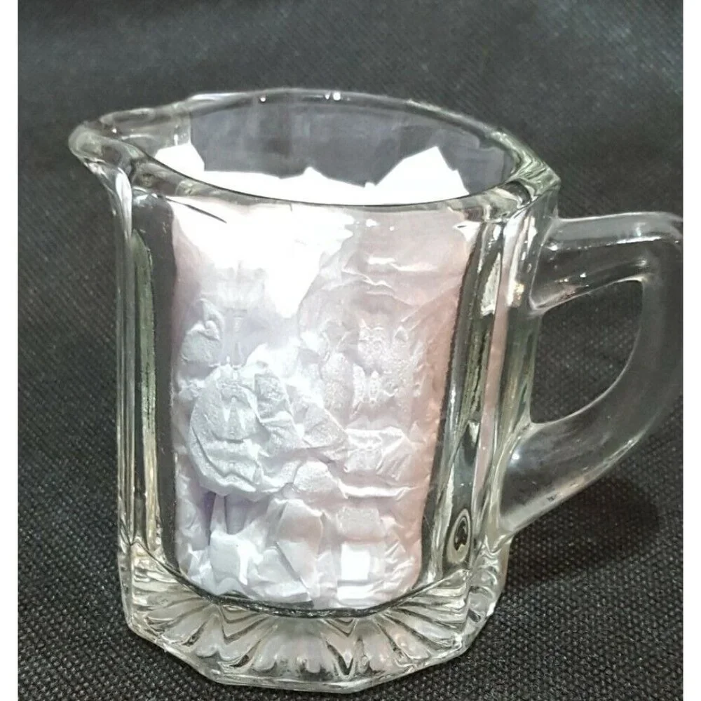 Vintage Clear Glass‎ CREAMER Pitcher Small 3
